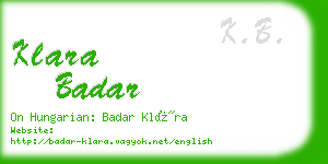 klara badar business card